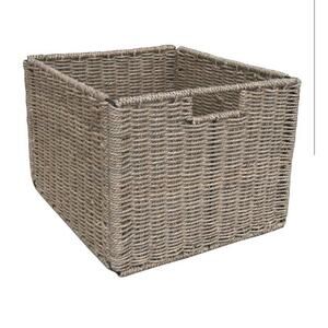 NEW Shelf Cubby Baxter STORAGE BIN Basket Willow Wicker STURDY 12.4x10.8" Basket